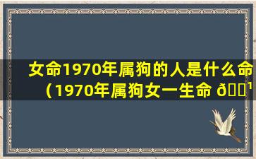 女命1970年属狗的人是什么命（1970年属狗女一生命 🌹 运如 🌼 何2021年）